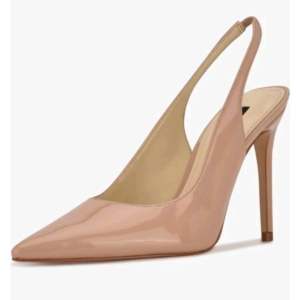 Nine West Feather 3 Sepia Slingback High Heels Brand New in Box Sz 5 $120!